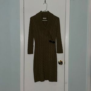 Calvin Klein Faux Wrap Cable Knit Sweater Dress - like new!